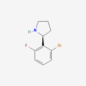 molecular formula C10H11BrFN B13329347 (S)-2-(2-Bromo-6-fluorophenyl)pyrrolidine 