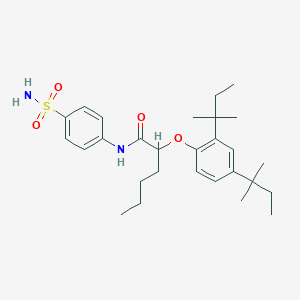 molecular formula C28H42N2O4S B13329357 2-(2,4-Di-tert-pentylphenoxy)-N-(4-sulfamoylphenyl)hexanamide 