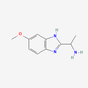 molecular formula C10H13N3O B13329363 1-(6-Methoxy-1H-benzo[d]imidazol-2-yl)ethan-1-amine 