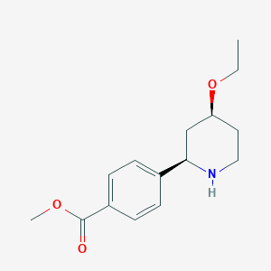 molecular formula C15H21NO3 B13329386 Methyl 4-((2R,4S)-4-ethoxypiperidin-2-yl)benzoate 