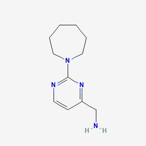 molecular formula C11H18N4 B13329406 (2-(Azepan-1-yl)pyrimidin-4-yl)methanamine 