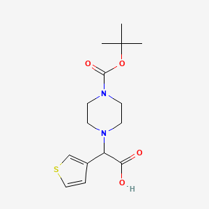 molecular formula C15H22N2O4S B1332944 2-(4-(叔丁氧羰基)哌嗪-1-基)-2-(噻吩-3-基)乙酸 CAS No. 885274-75-9