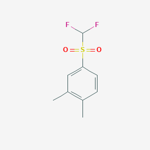 molecular formula C9H10F2O2S B13329472 4-Difluoromethanesulfonyl-1,2-dimethylbenzene 