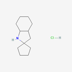 molecular formula C12H22ClN B13329484 Octahydrospiro[cyclopentane-1,2'-indole] hydrochloride 