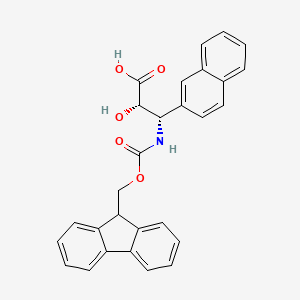 molecular formula C28H23NO5 B1332951 (2S,3S)-3-((((9H-Fluoren-9-yl)methoxy)carbonyl)amino)-2-hydroxy-3-(naphthalen-2-yl)propanoic acid CAS No. 959581-87-4