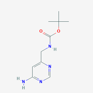 molecular formula C10H16N4O2 B13329510 6-[(Boc-amino)methyl]pyrimidin-4-amine 