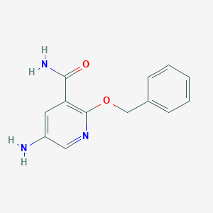 molecular formula C13H13N3O2 B13329522 5-Amino-2-(benzyloxy)pyridine-3-carboxamide 