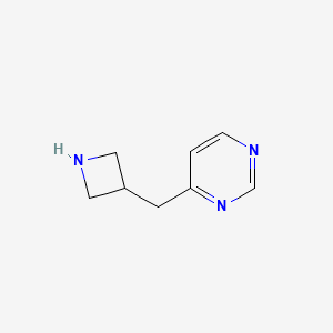 molecular formula C8H11N3 B13329531 4-(Azetidin-3-ylmethyl)pyrimidine 