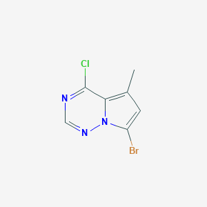 molecular formula C7H5BrClN3 B13329535 7-Bromo-4-chloro-5-methylpyrrolo[2,1-f][1,2,4]triazine 