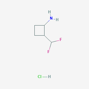 molecular formula C5H10ClF2N B13329544 2-(Difluoromethyl)cyclobutanamine;hydrochloride 