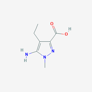 molecular formula C7H11N3O2 B13329569 5-Amino-4-ethyl-1-methyl-1H-pyrazole-3-carboxylic acid 