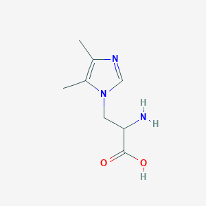 molecular formula C8H13N3O2 B13329581 2-amino-3-(4,5-dimethyl-1H-imidazol-1-yl)propanoic acid 