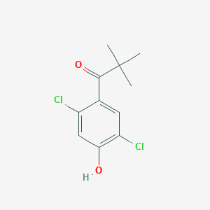 molecular formula C11H12Cl2O2 B13329646 1-(2,5-Dichloro-4-hydroxyphenyl)-2,2-dimethylpropan-1-one 