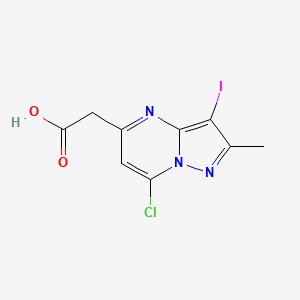 2-(7-Chloro-3-iodo-2-methylpyrazolo[1,5-a]pyrimidin-5-yl)acetic acid