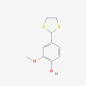 molecular formula C10H12O2S2 B133297 4-(1,3-二硫杂环-2-基)-2-甲氧基苯酚 CAS No. 22068-62-8