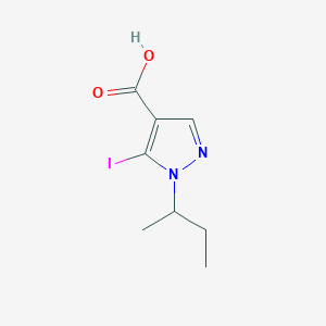 molecular formula C8H11IN2O2 B13329706 1-(butan-2-yl)-5-iodo-1H-pyrazole-4-carboxylic acid 