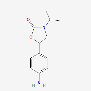 molecular formula C12H16N2O2 B13329715 5-(4-Aminophenyl)-3-(propan-2-yl)-1,3-oxazolidin-2-one 