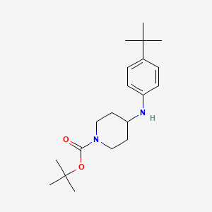 molecular formula C20H32N2O2 B1332975 tert-butyl 4-[4-(tert-butyl)anilino]tetrahydro-1(2H)-pyridinecarboxylate CAS No. 885949-49-5