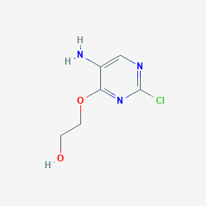 molecular formula C6H8ClN3O2 B13329753 2-[(5-Amino-2-chloropyrimidin-4-yl)oxy]ethan-1-ol 