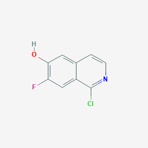 molecular formula C9H5ClFNO B13329781 1-Chloro-7-fluoroisoquinolin-6-ol 