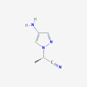 molecular formula C6H8N4 B13329817 (S)-2-(4-Amino-1H-pyrazol-1-yl)propanenitrile 