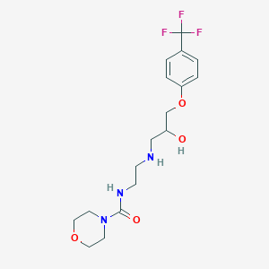 molecular formula C17H24F3N3O4 B13329831 N-(2-((2-Hydroxy-3-(4-(trifluoromethyl)phenoxy)propyl)amino)ethyl)morpholine-4-carboxamide 