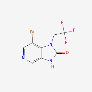 molecular formula C8H5BrF3N3O B13329840 7-Bromo-1-(2,2,2-trifluoroethyl)-1,3-dihydro-2H-imidazo[4,5-c]pyridin-2-one 