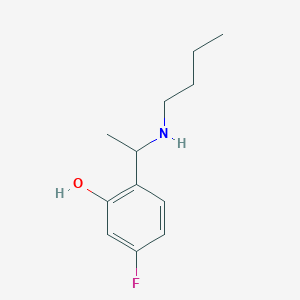 molecular formula C12H18FNO B13329861 2-[1-(Butylamino)ethyl]-5-fluorophenol 