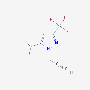 molecular formula C10H11F3N2 B13329876 5-isopropyl-1-(prop-2-yn-1-yl)-3-(trifluoromethyl)-1H-pyrazole 