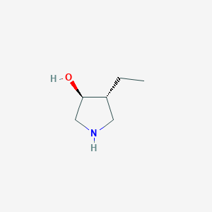 molecular formula C6H13NO B13329887 (3S,4R)-4-Ethylpyrrolidin-3-ol 