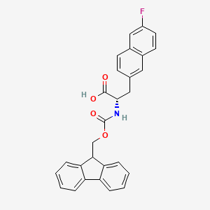 molecular formula C28H22FNO4 B13329910 (S)-2-((((9H-Fluoren-9-yl)methoxy)carbonyl)amino)-3-(6-fluoronaphthalen-2-yl)propanoic acid 