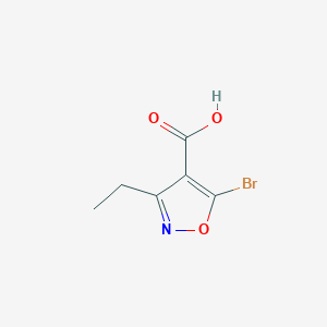 molecular formula C6H6BrNO3 B13329952 5-Bromo-3-ethylisoxazole-4-carboxylic acid 