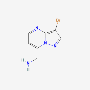 molecular formula C7H7BrN4 B13329983 {3-Bromopyrazolo[1,5-a]pyrimidin-7-yl}methanamine 