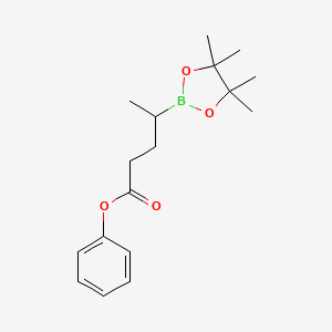 molecular formula C17H25BO4 B13330037 Phenyl 4-(4,4,5,5-tetramethyl-1,3,2-dioxaborolan-2-yl)pentanoate 