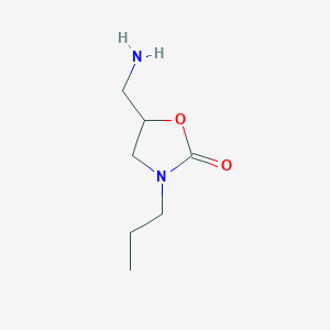 molecular formula C7H14N2O2 B13330043 5-(Aminomethyl)-3-propyl-1,3-oxazolidin-2-one 