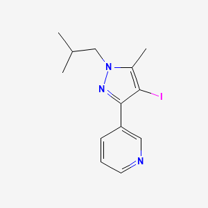 molecular formula C13H16IN3 B13330087 3-(4-iodo-1-isobutyl-5-methyl-1H-pyrazol-3-yl)pyridine 