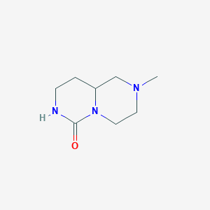 molecular formula C8H15N3O B133301 2-甲基八氢-6H-吡嗪并[1,2-c]嘧啶-6-酮 CAS No. 151733-63-0