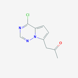 molecular formula C9H8ClN3O B13330125 1-(4-Chloropyrrolo[2,1-f][1,2,4]triazin-7-yl)propan-2-one 