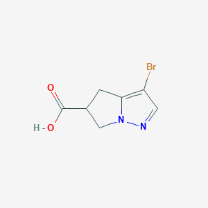 molecular formula C7H7BrN2O2 B13330141 3-Bromo-5,6-dihydro-4H-pyrrolo[1,2-b]pyrazole-5-carboxylic acid 