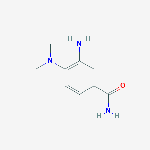 molecular formula C9H13N3O B13330166 3-Amino-4-(dimethylamino)benzamide 