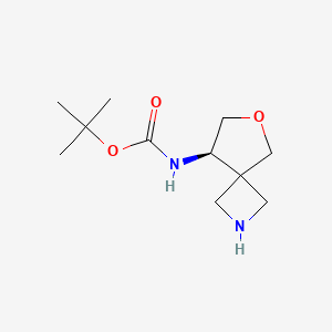 molecular formula C11H20N2O3 B13330191 tert-Butyl (R)-(6-oxa-2-azaspiro[3.4]octan-8-yl)carbamate 