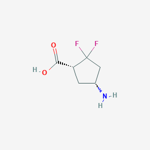 molecular formula C6H9F2NO2 B13330203 (1R,4R)-4-Amino-2,2-difluorocyclopentane-1-carboxylic acid 