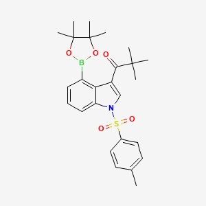 2,2-Dimethyl-1-(4-(4,4,5,5-tetramethyl-1,3,2-dioxaborolan-2-yl)-1-tosyl-1H-indol-3-yl)propan-1-one