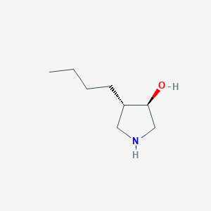 molecular formula C8H17NO B13330288 Rel-(3R,4S)-4-butylpyrrolidin-3-ol 