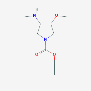 molecular formula C11H22N2O3 B13330331 tert-Butyl 3-methoxy-4-(methylamino)pyrrolidine-1-carboxylate 