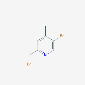 molecular formula C7H7Br2N B13330343 5-Bromo-2-(bromomethyl)-4-methylpyridine 