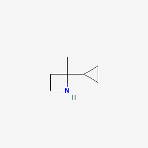 molecular formula C7H13N B13330371 2-Cyclopropyl-2-methylazetidine 