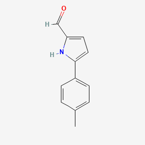 molecular formula C12H11NO B13330385 5-(4-methylphenyl)-1H-pyrrole-2-carbaldehyde 