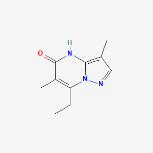 molecular formula C10H13N3O B13330388 7-Ethyl-3,6-dimethyl-4H,5H-pyrazolo[1,5-a]pyrimidin-5-one 