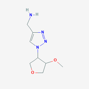 molecular formula C8H14N4O2 B13330414 (1-(4-Methoxytetrahydrofuran-3-yl)-1H-1,2,3-triazol-4-yl)methanamine 